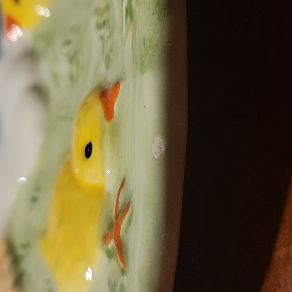 Vtg Easter Bunny Rabbit Eggs Butterfly Chicks Flowers Pastels Dessert Plate GKA - Picture 4 of 7